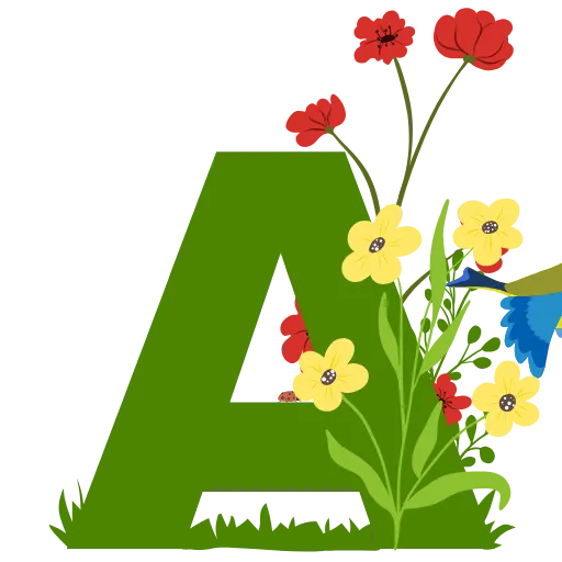 Обложка набора Flowers Spring Letters