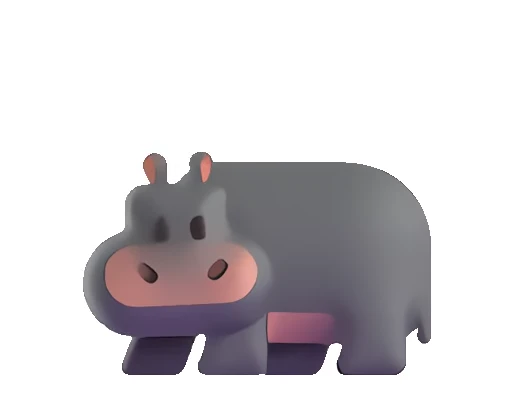 🦛 Стикер «Fluent Emoji часть - Animals» для Telegram