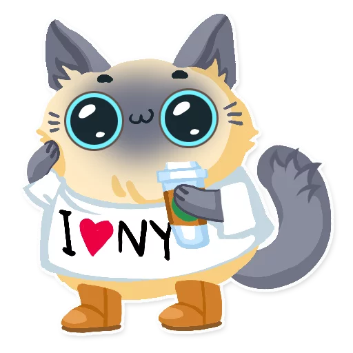 ☕ Стикер «Cute fluffy Simi» для Telegram