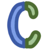 🍓 Эмодзи «Сине-зелёные буквы» для Telegram
