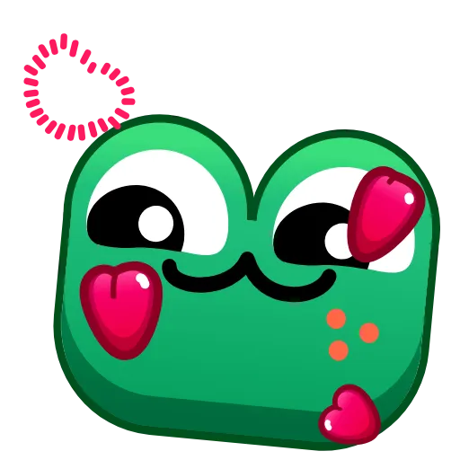 Стикер 14 🥰 Анимированный набор эмоджи с лягушками