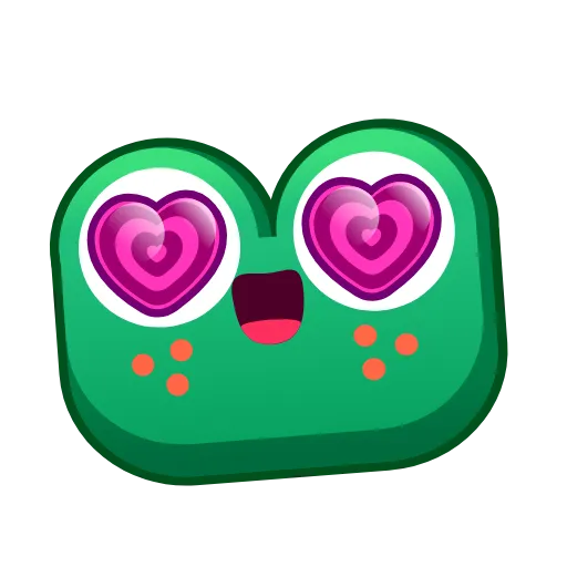 Стикер 13 🥰 Анимированный набор эмоджи с лягушками