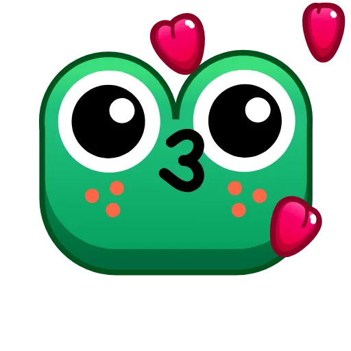 Стикер 15 🥰 Анимированный набор эмоджи с лягушками