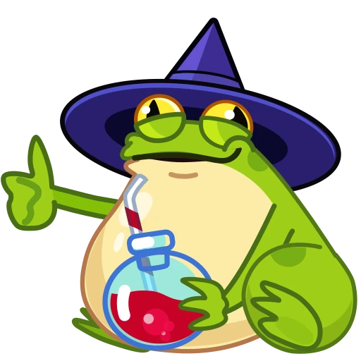 👍 Стикер «Frog Witch» для Telegram