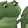 Стикер 27 😐 Worry frog emoji - Тревожный лягушонок