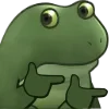 Стикер 20 😐 Worry frog emoji - Тревожный лягушонок