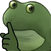 Стикер 8 😐 Worry frog emoji - Тревожный лягушонок