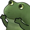 Стикер 30 😐 Worry frog emoji - Тревожный лягушонок
