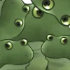 Стикер 6 😐 Worry frog emoji - Тревожный лягушонок