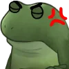 Стикер 56 😐 Worry frog emoji - Тревожный лягушонок