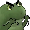 Стикер 29 😐 Worry frog emoji - Тревожный лягушонок