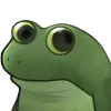 Стикер 46 😐 Worry frog emoji - Тревожный лягушонок