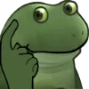 Стикер 5 😐 Worry frog emoji - Тревожный лягушонок