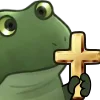 Стикер 35 😐 Worry frog emoji - Тревожный лягушонок