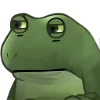 Стикер 49 😐 Worry frog emoji - Тревожный лягушонок