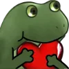 Стикер 40 😐 Worry frog emoji - Тревожный лягушонок