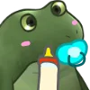 Стикер 33 😐 Worry frog emoji - Тревожный лягушонок