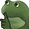 Стикер 9 😐 Worry frog emoji - Тревожный лягушонок
