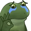 Стикер 38 😐 Worry frog emoji - Тревожный лягушонок