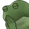 Стикер 13 😐 Worry frog emoji - Тревожный лягушонок