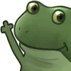 Стикер 7 😐 Worry frog emoji - Тревожный лягушонок