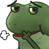 Стикер 16 😐 Worry frog emoji - Тревожный лягушонок