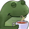 Стикер 60 😐 Worry frog emoji - Тревожный лягушонок
