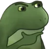 Стикер 18 😐 Worry frog emoji - Тревожный лягушонок