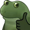 Стикер 10 😐 Worry frog emoji - Тревожный лягушонок