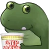 Стикер 47 😐 Worry frog emoji - Тревожный лягушонок
