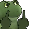 Стикер 39 😐 Worry frog emoji - Тревожный лягушонок