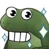Стикер 50 😐 Worry frog emoji - Тревожный лягушонок