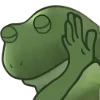 Стикер 14 😐 Worry frog emoji - Тревожный лягушонок