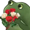 Стикер 41 😐 Worry frog emoji - Тревожный лягушонок