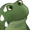 Стикер 32 😐 Worry frog emoji - Тревожный лягушонок
