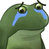 Стикер 37 😐 Worry frog emoji - Тревожный лягушонок