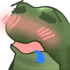 Стикер 55 😐 Worry frog emoji - Тревожный лягушонок