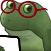 Стикер 53 😐 Worry frog emoji - Тревожный лягушонок