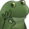 Стикер 19 😐 Worry frog emoji - Тревожный лягушонок