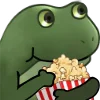 Стикер 59 😐 Worry frog emoji - Тревожный лягушонок