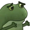 Стикер 28 😐 Worry frog emoji - Тревожный лягушонок