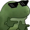 Стикер 21 😐 Worry frog emoji - Тревожный лягушонок