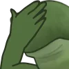 Стикер 12 😐 Worry frog emoji - Тревожный лягушонок