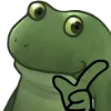 Стикер 11 😐 Worry frog emoji - Тревожный лягушонок
