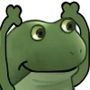 Стикер 22 😐 Worry frog emoji - Тревожный лягушонок