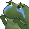 Стикер 31 😐 Worry frog emoji - Тревожный лягушонок