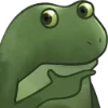 Стикер 17 😐 Worry frog emoji - Тревожный лягушонок