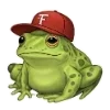 Стикер 3 Frogs In Hats