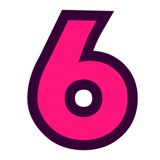 6️⃣ Эмодзи «Фуксиана цифры» для Telegram