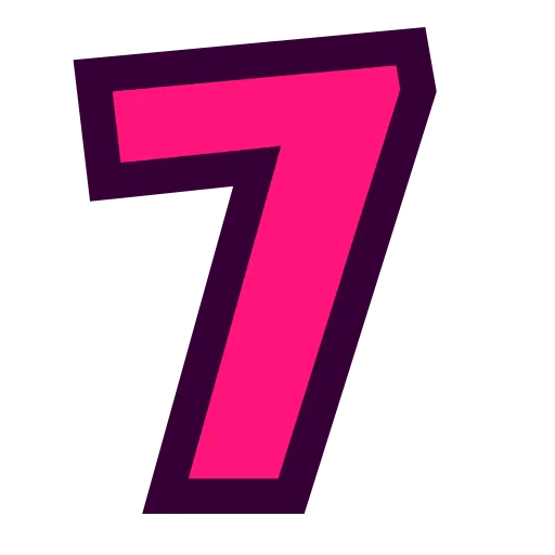 7️⃣ Эмодзи «Фуксиана цифры» для Telegram